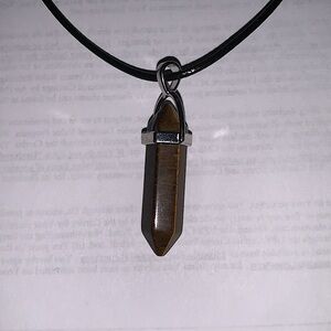 Crystal Necklace Gemstone Pendant Hexagonal